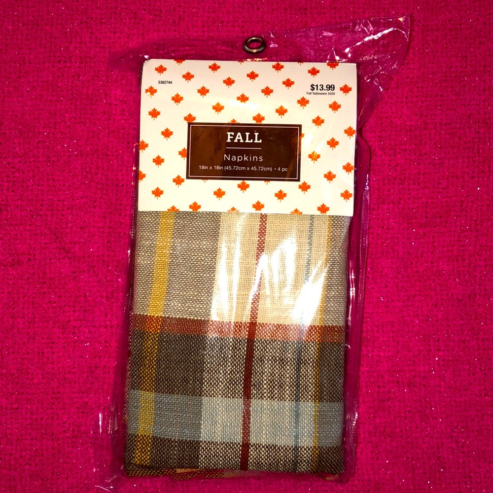 🆕 🎉 Hobby Lobby Large Plaid Napkins Set of 4